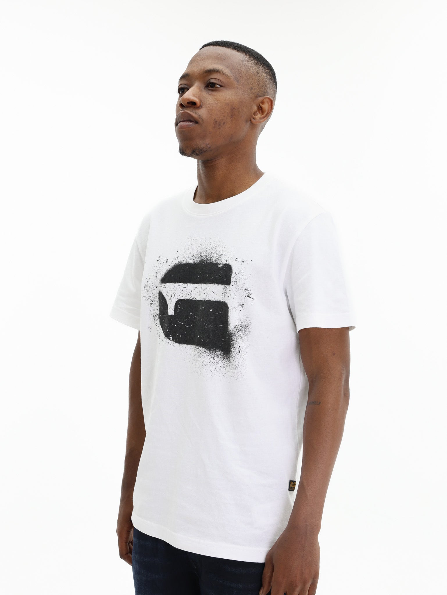 G-Star T-Shirt Spray Logo White